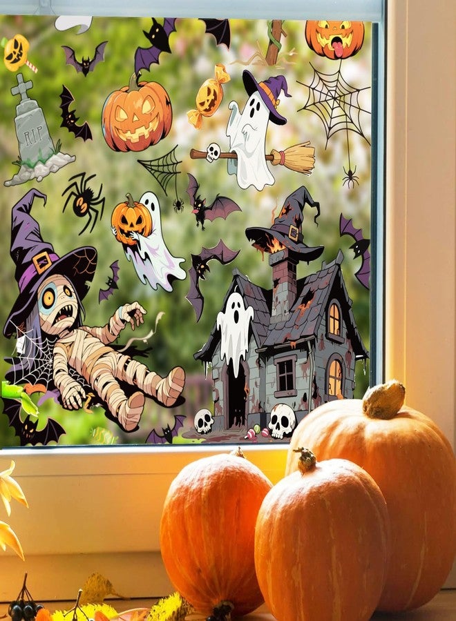 FCZon Star 9 Sheets Halloween Window Stickers, Double Side Window Clings Decals for Party Decoration, Indoor & Outdoor Home Decor, Halloween Decorations, Ghosts, Pumpkins, Bats and Zombies - Image 5